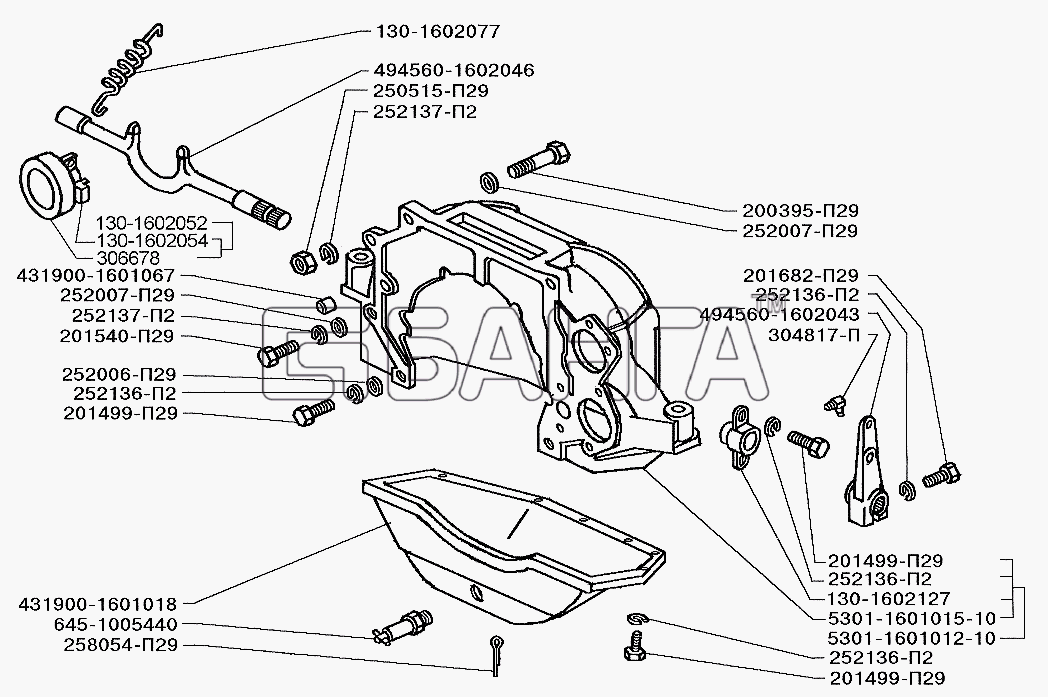 ЗИЛ ЗИЛ-5301 (2006) Схема Картер сцепления-53 banga.ua